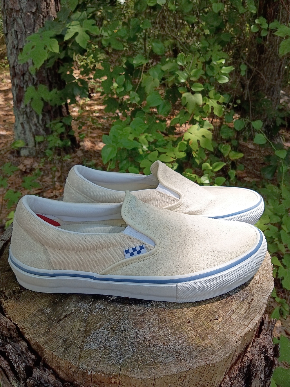 Vans Skate Slip-On Off White Cream Suede Canvas Men's 8 / Women's 9.5